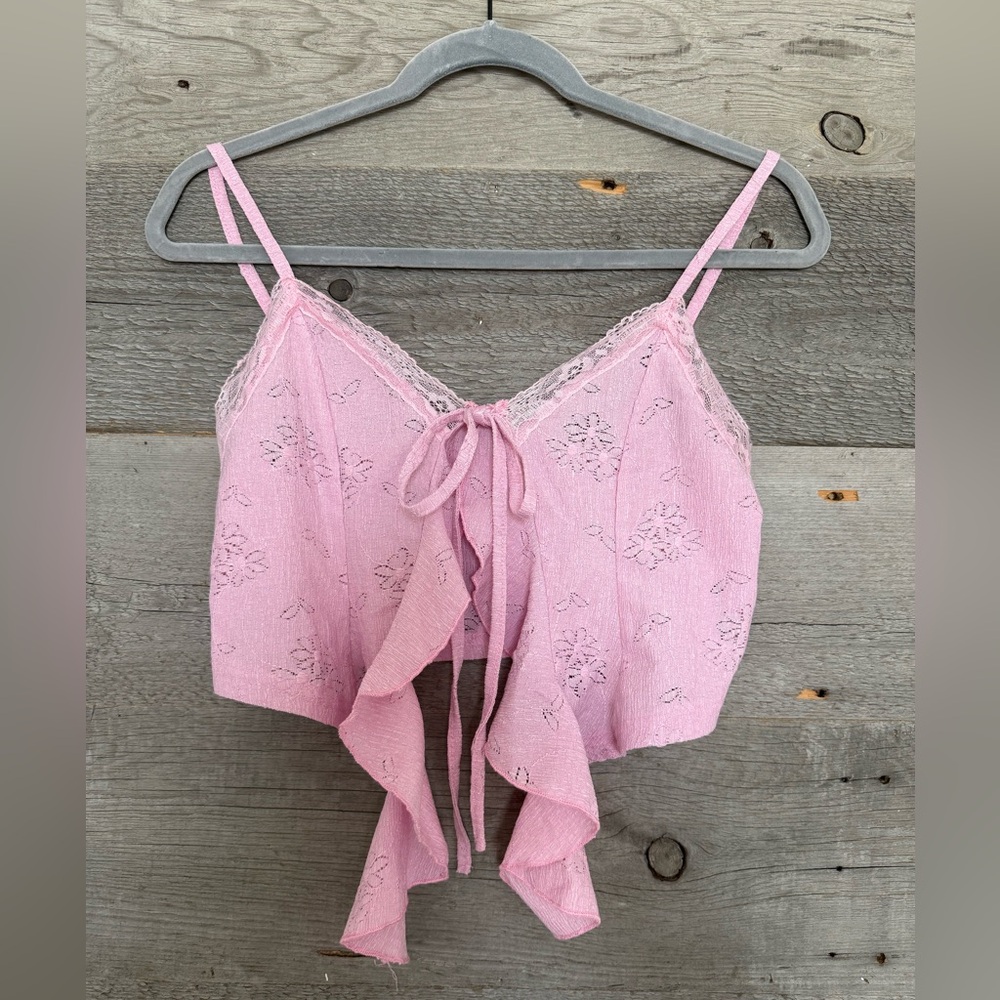 Cider Pink Lace Accent Top